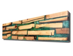 Large Rustic Industrial Wood Wall Art Sculpture Mid-Century Modern Contemporary