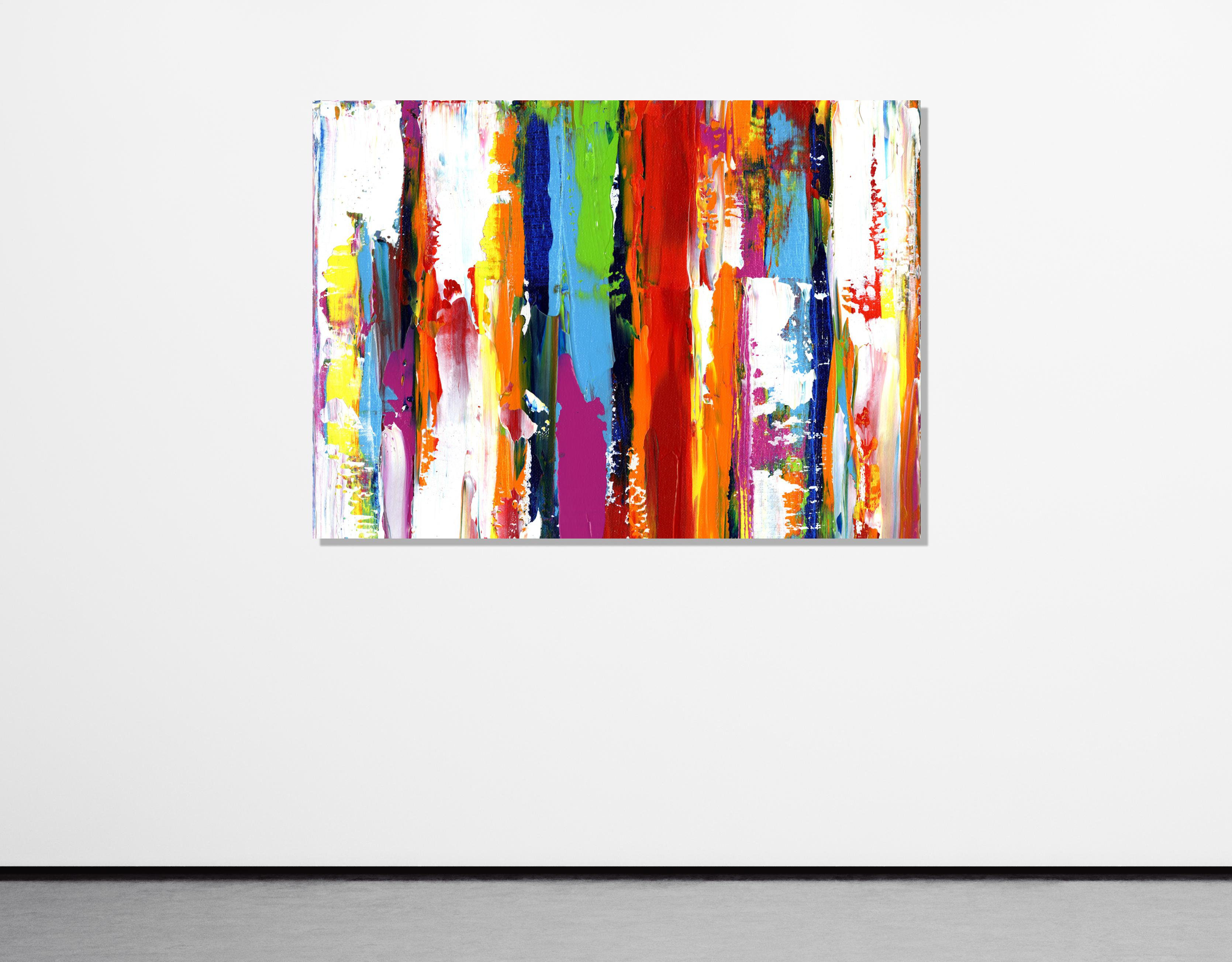 Contemporary Colorful Abstract Painting, Modern Giclee Print on Metal, by Cessy  3