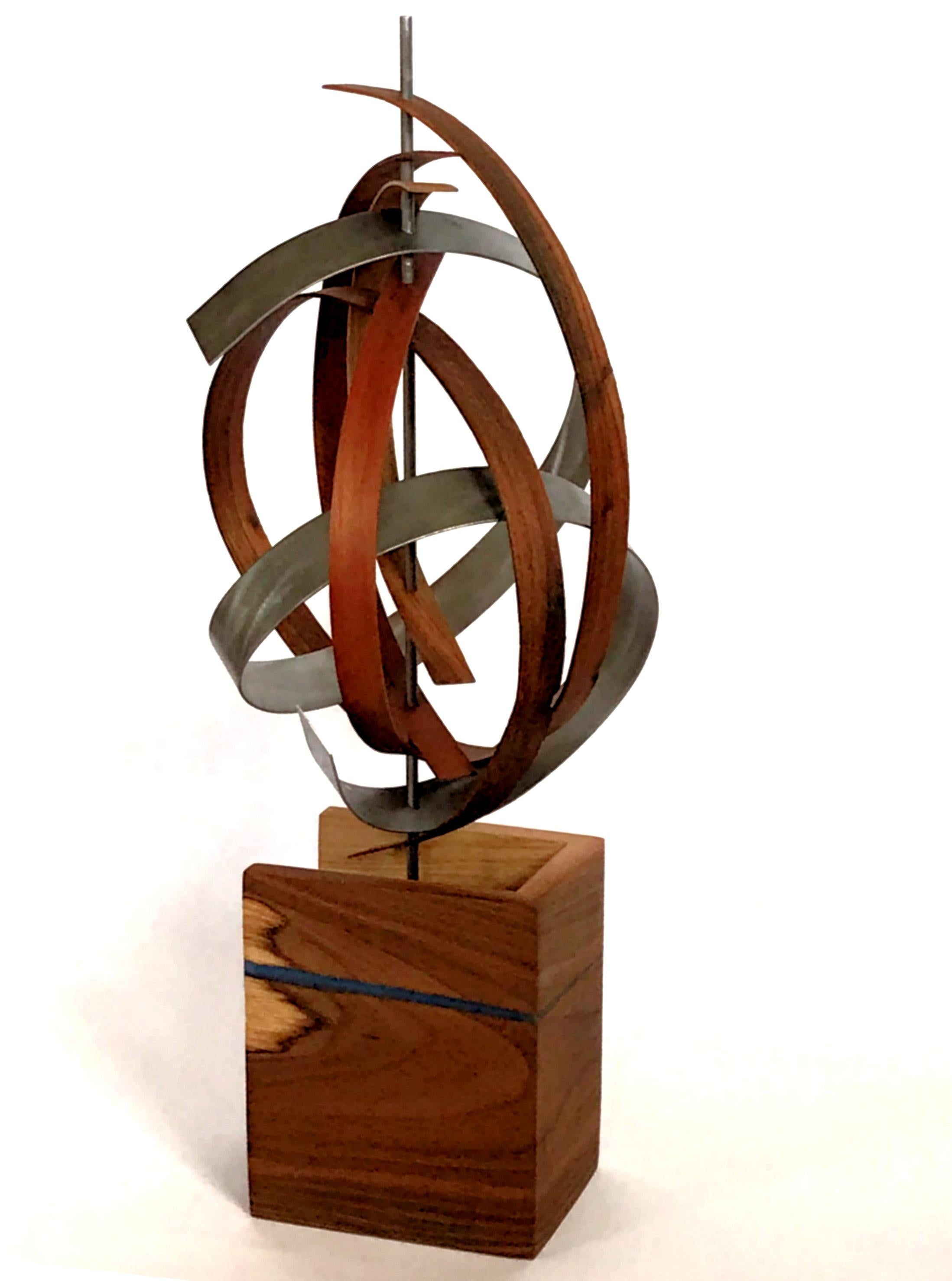 Linenkugel Modern Wood Metal Free-Standing Sculpture Original Contemporary Art 2