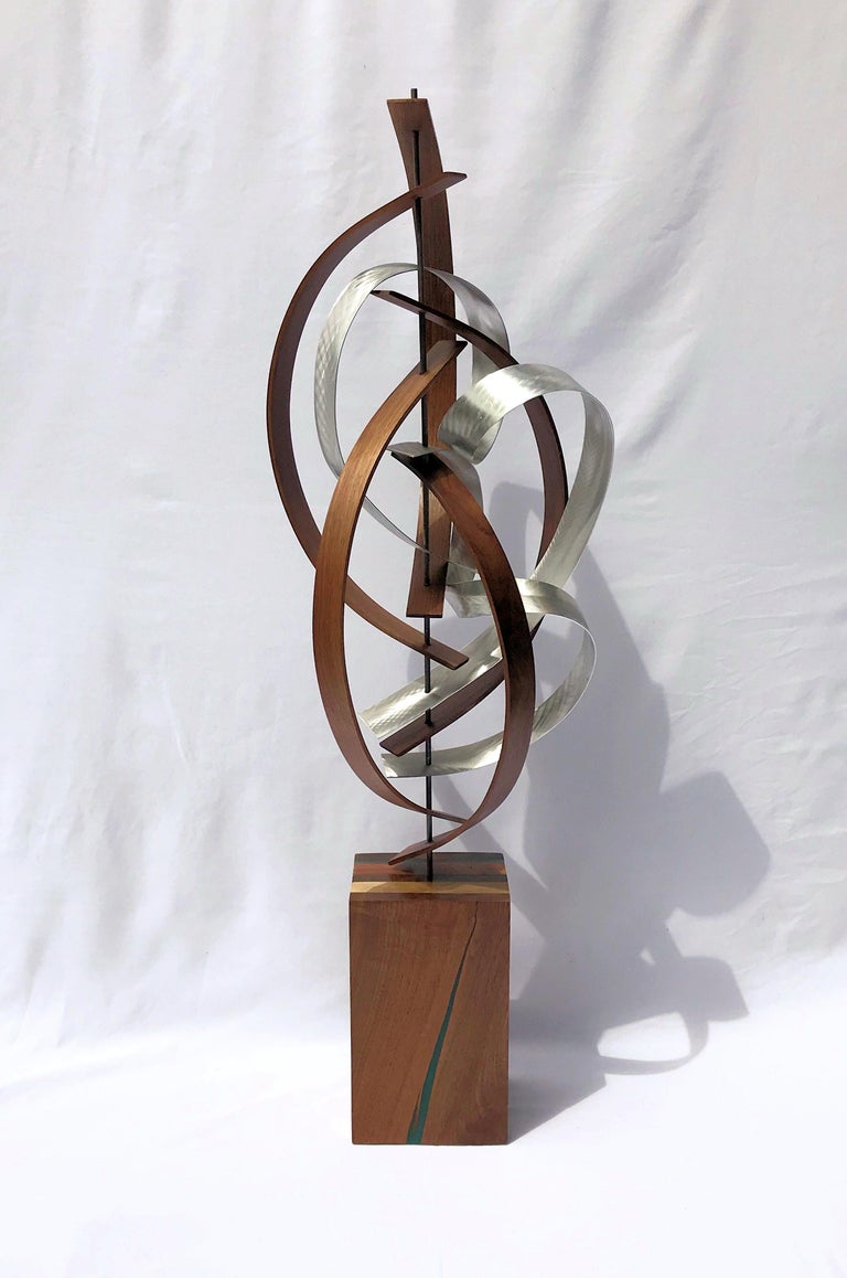 Jeff Linenkugel Mid Century Modern Wood Metal FreeStanding Sculpture
