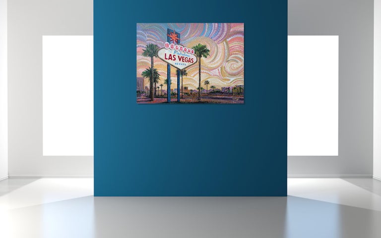 Las Vegas Sign Art, Pointillism, Impressionism, Abstract Painting, Greg Matsey For Sale 2