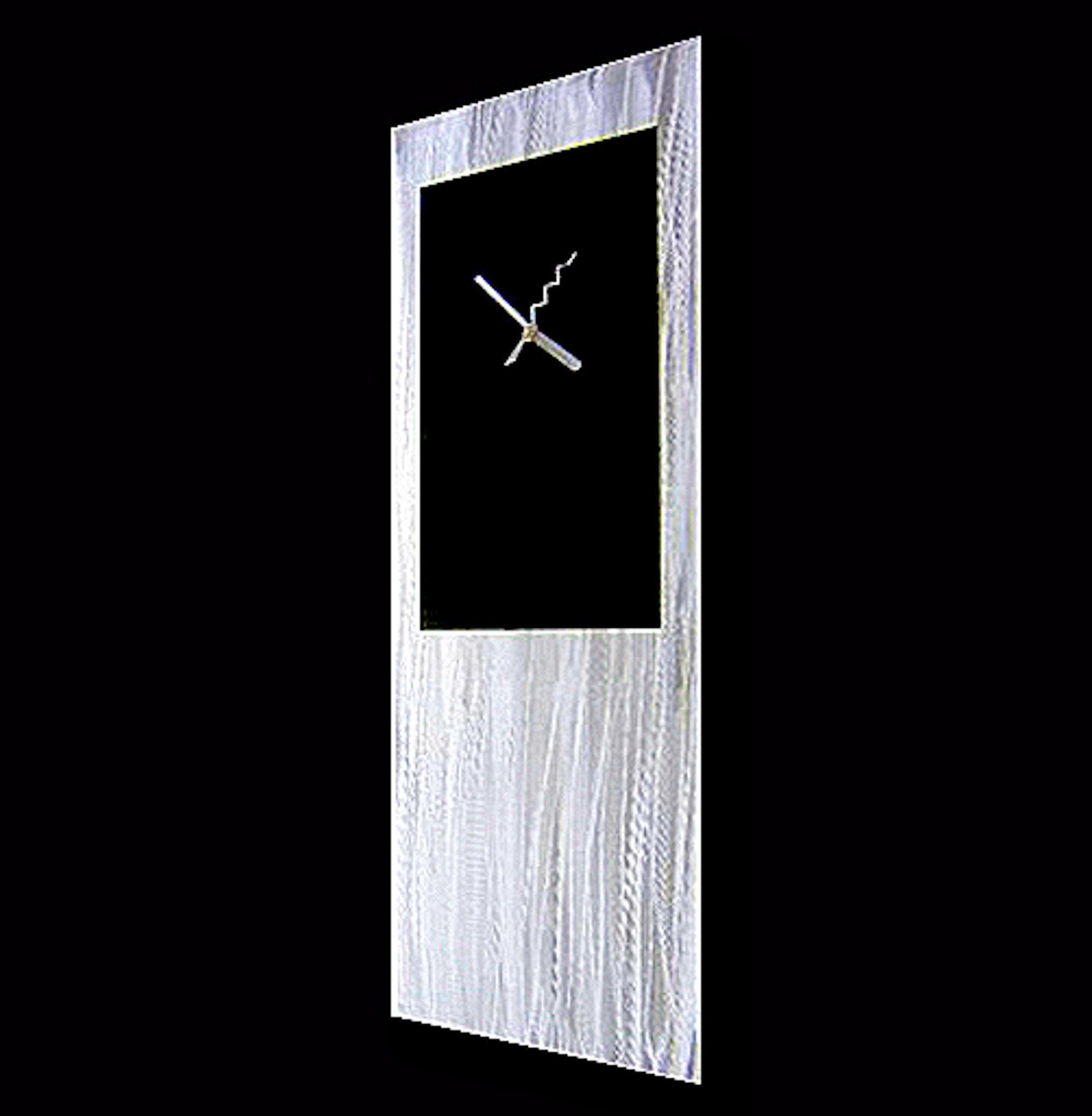 Ultra-modern, Contemporary, Hand-Crafted, Black Metal Clock, Sebastian R 1