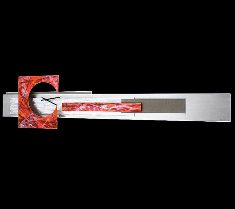 Modern Copper and Aluminum Clock, Contemporary Transitional Art, Sebastian R - Mixed Media Art by Sebastian R