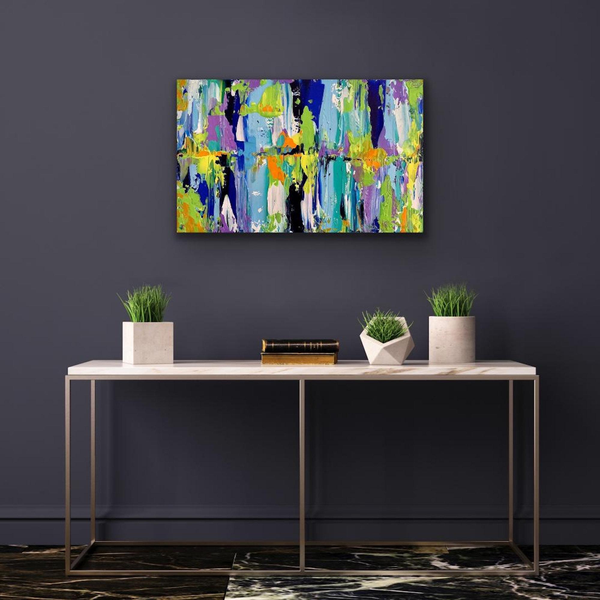 Contemporary Modern Abstract Painting, Giclee Print on Metal, by Cessy  For Sale 2