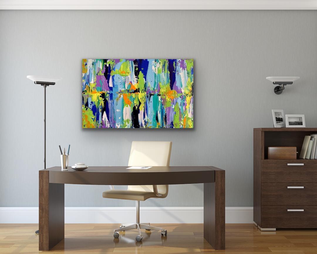 Contemporary Modern Abstract Painting, Giclee Print on Metal, by Cessy  For Sale 5