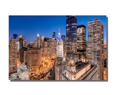 Aerial Photography, Chicago's Wacker Drive, Giclee on Metal, by Scott F.