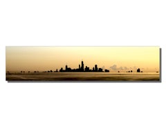 Panoramic Chicago Skyline Silhouette, Photography, Giclee on Metal by Scott F.