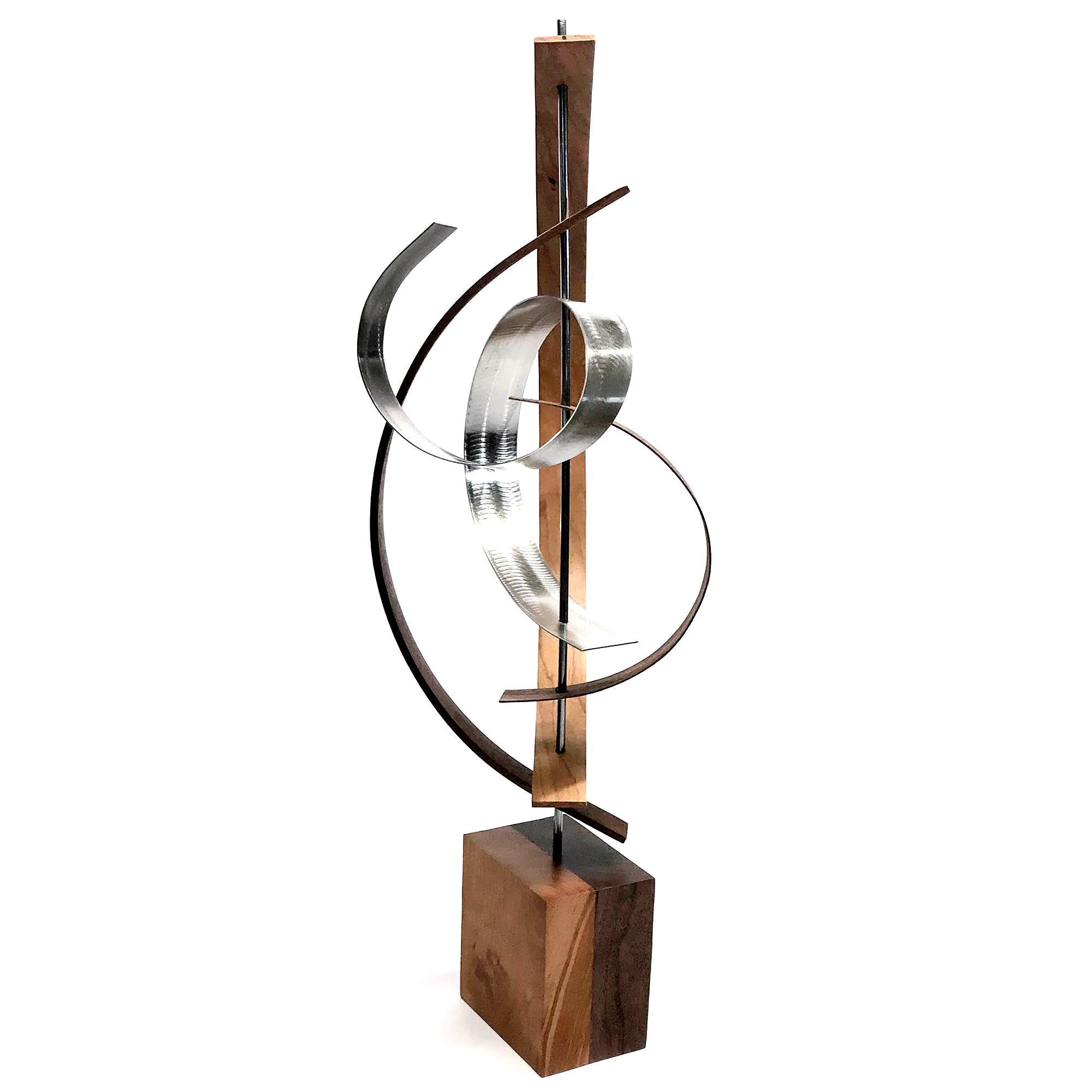 Mid-Century Modern Inspired,  Wood Sculpture, Contemporary Abstract, by Jeff L. 2