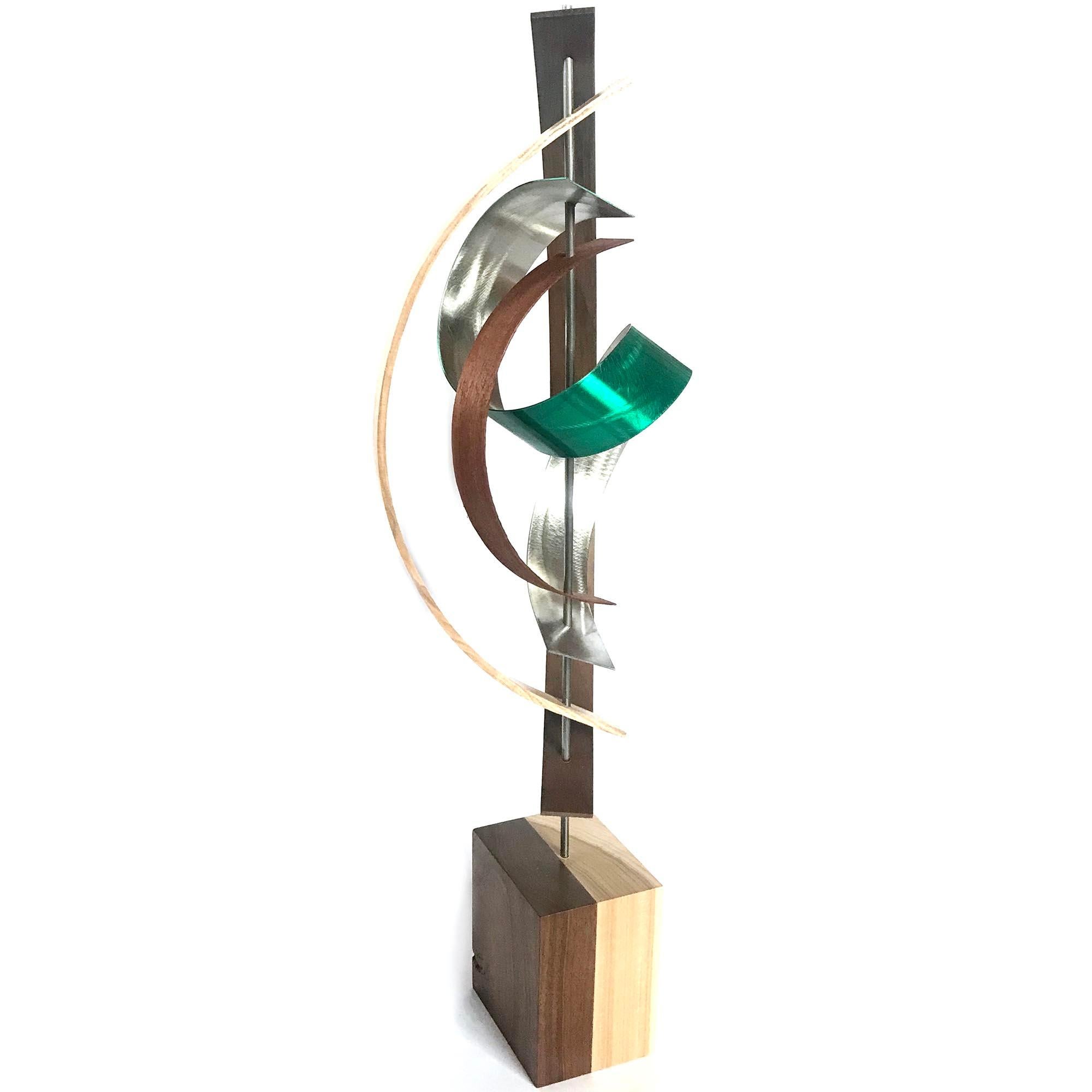 Mid-Century Modern Inspired,  Contemporary Wood Metal Sculpture, by Jeff L. 1