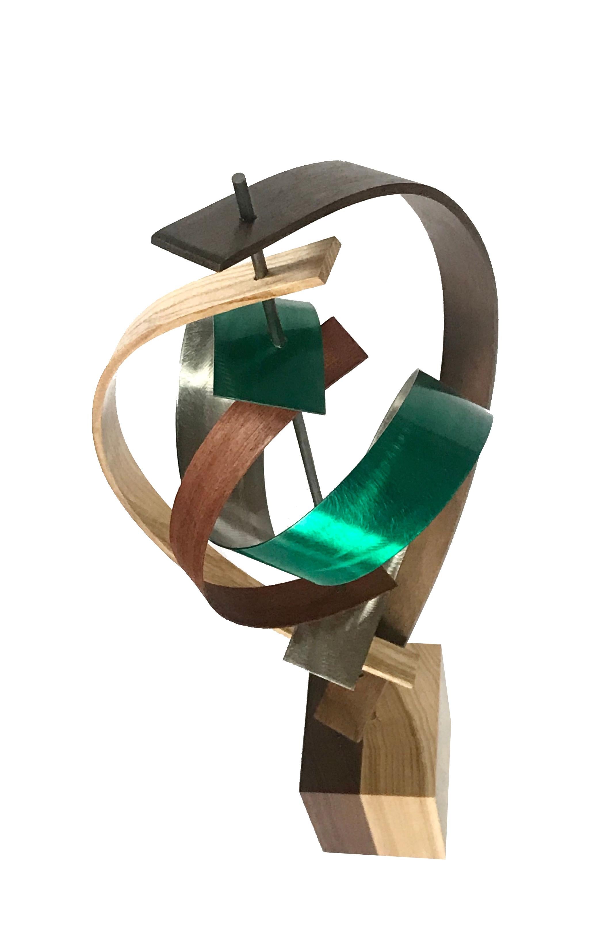 Mid-Century Modern Inspired,  Contemporary Wood Metal Sculpture, by Jeff L. 3