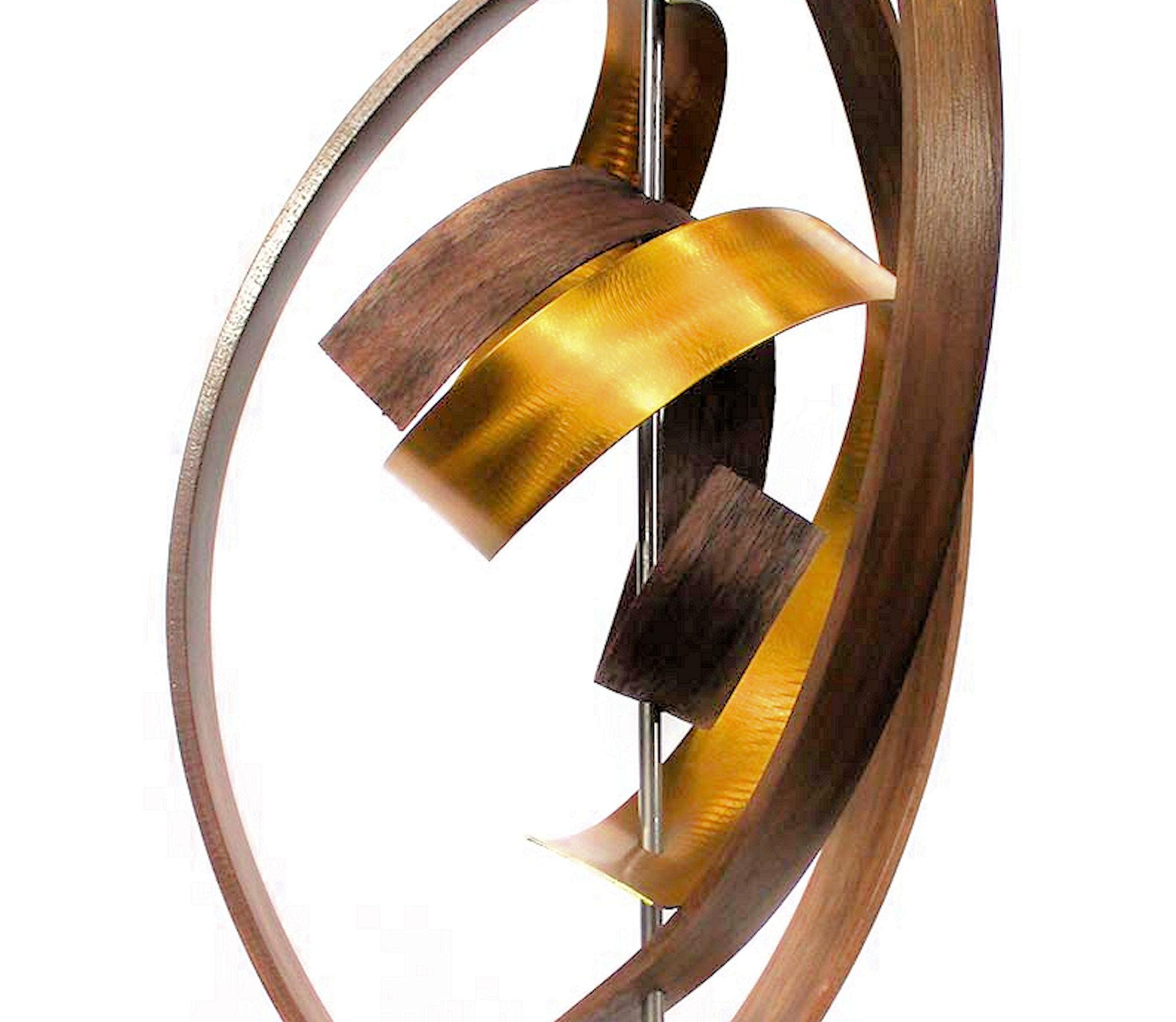 Wood Metal Sculpture, Mid-Century Modern Inspired, Contemporary Art by Jeff L. 1