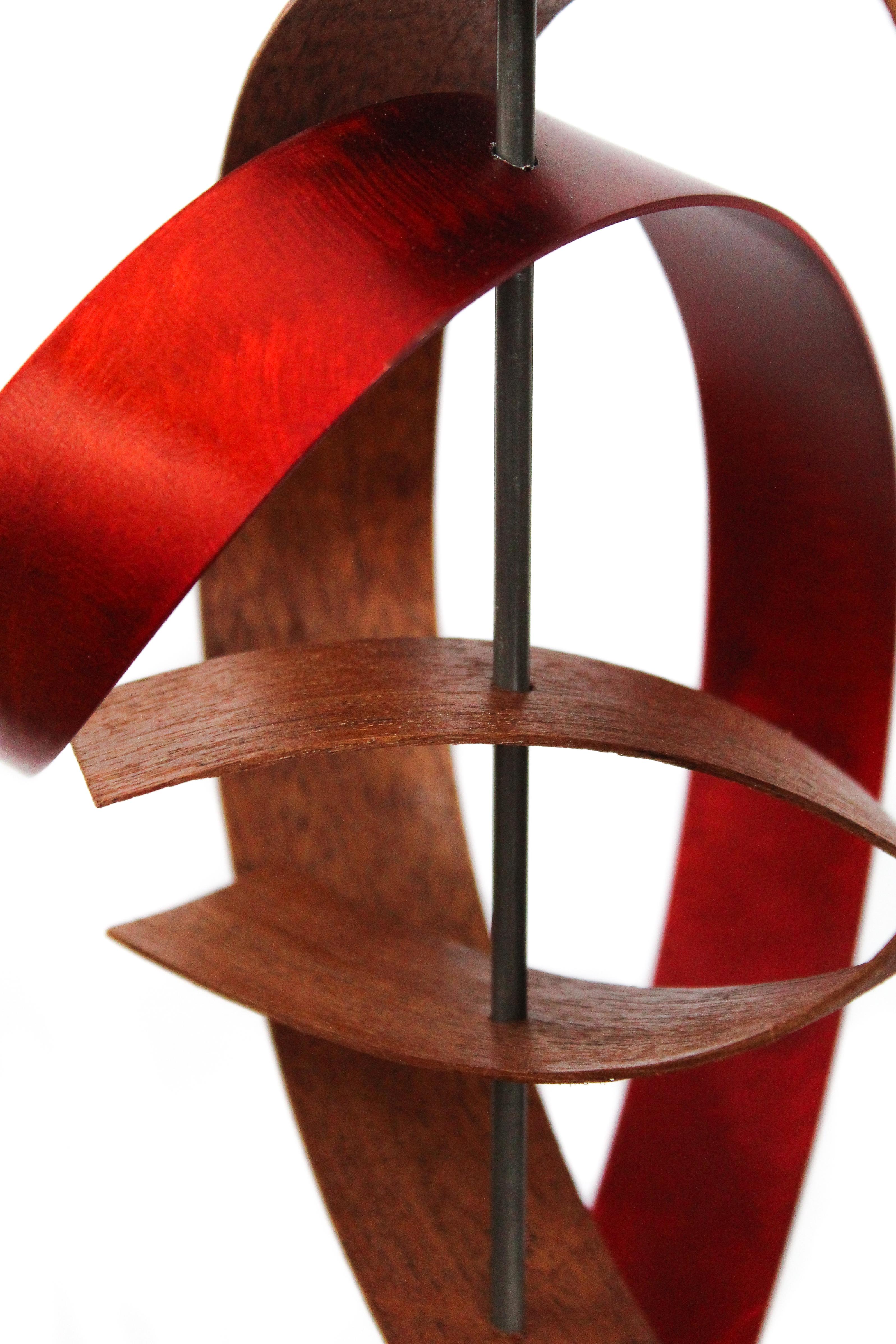 Contemporary Wood Metal Sculpture Art, Mid-Century Modern Inspired, by Jeff L. 4