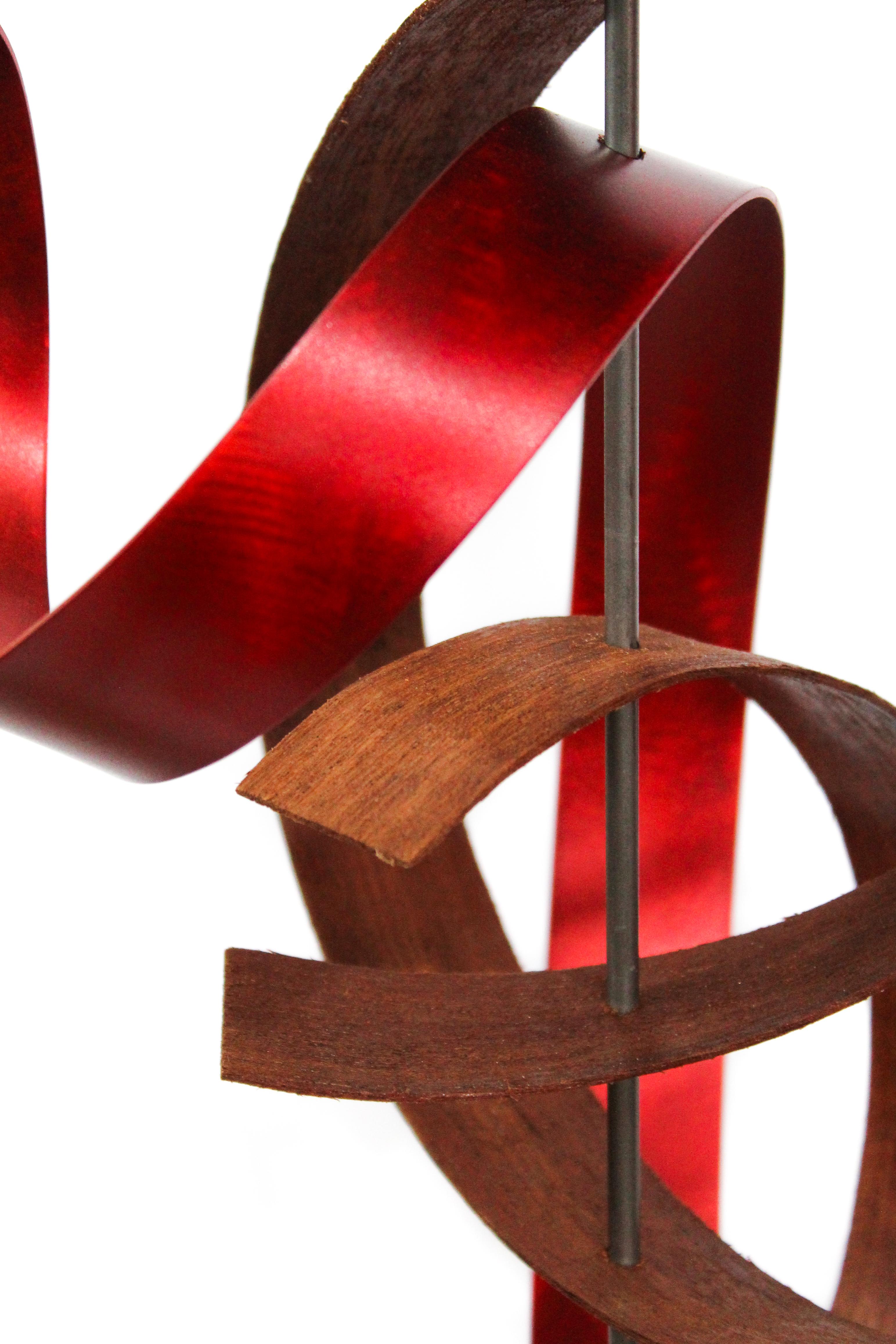 Contemporary Wood Metal Sculpture Art, Mid-Century Modern Inspired, by Jeff L. 3