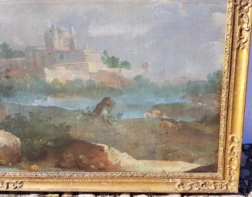 18th century Italian landscape painting - Architectural view - Tempera on canvas 3
