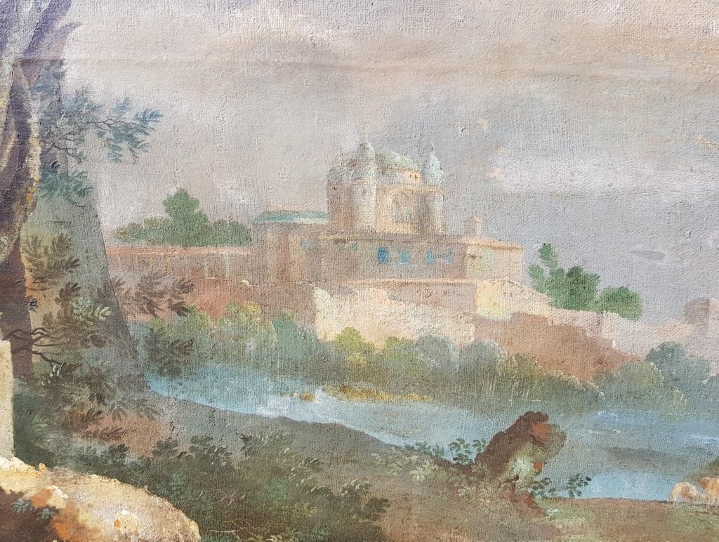 18th century Italian landscape painting - Architectural view - Tempera on canvas 5