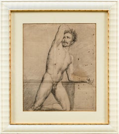 Antique Academic nudes painter - 19th century figure drawing - Pencil paper Italy