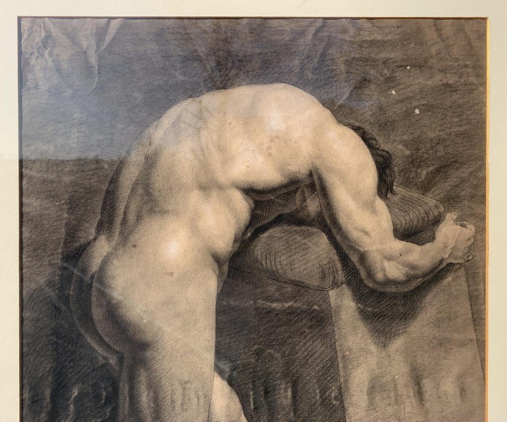 Italienische Figurenzeichnung des späten 19. Jahrhunderts - männlicher Akt - Bleistiftpapier Italien (Realismus), Art, von Unknown