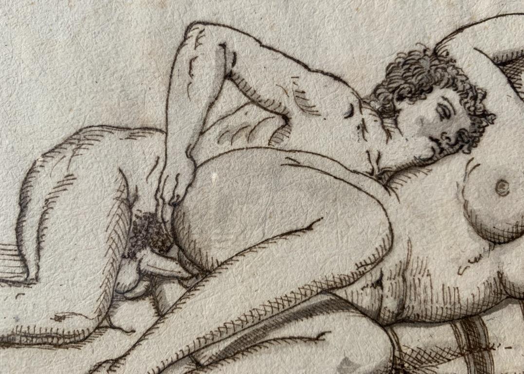 Erotic French painter - 19th century figure drawings - Nudes - Ink on paper For Sale 5