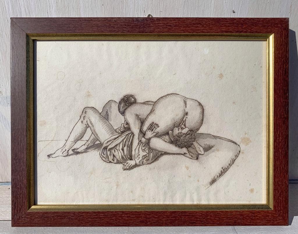 Peintre érotique français - Dessins de figures du XIXe siècle - Nus - Encre sur papier en vente 6