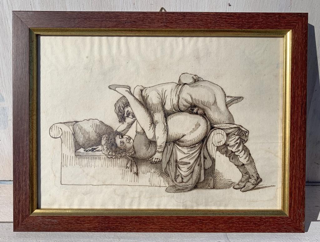 Peintre érotique français - Dessins de figures du XIXe siècle - Nus - Encre sur papier en vente 10
