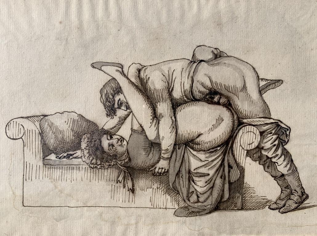 Peintre érotique français - Dessins de figures du XIXe siècle - Nus - Encre sur papier en vente 11
