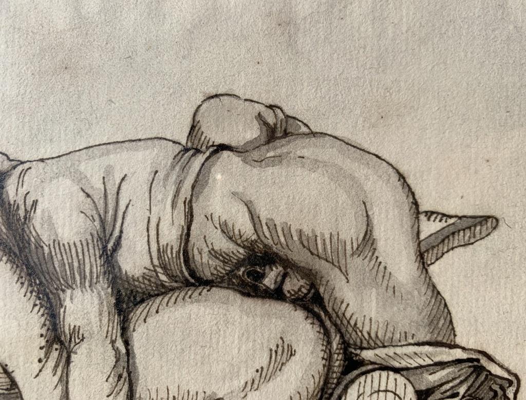 Peintre érotique français - Dessins de figures du XIXe siècle - Nus - Encre sur papier en vente 14