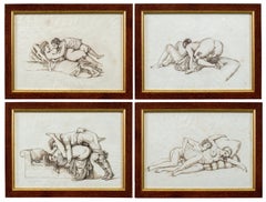 Erotic French painter - 19th century figure drawings - Nudes - Ink on paper