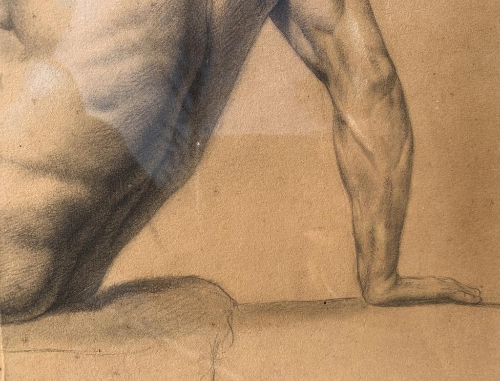 Academic nudes painter - 19th century figure drawing - Pencil paper Italy For Sale 4