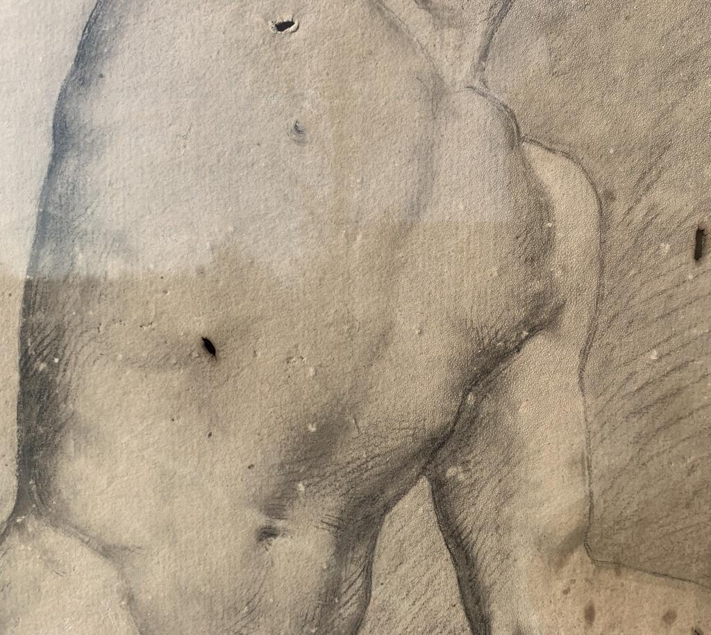 Academic nudes painter - 19th century figure drawing - Pencil paper Italy For Sale 3