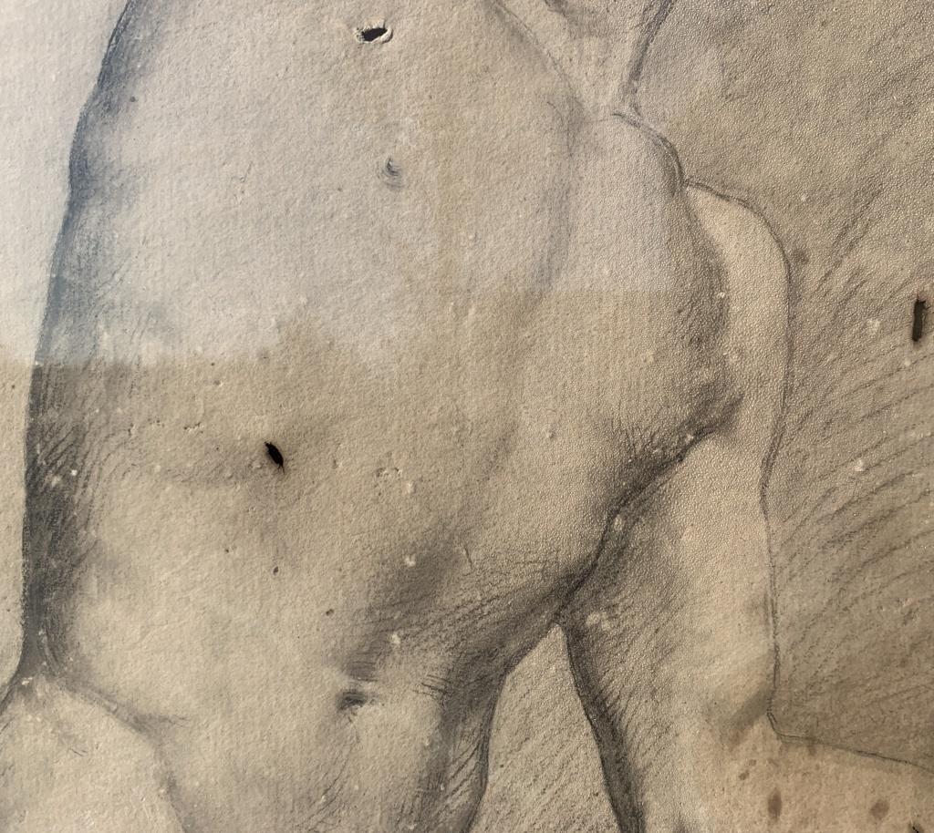 Akademischer Aktmaler des 19. Jahrhunderts – Figurenzeichnung auf Bleistiftpapier Italien 3
