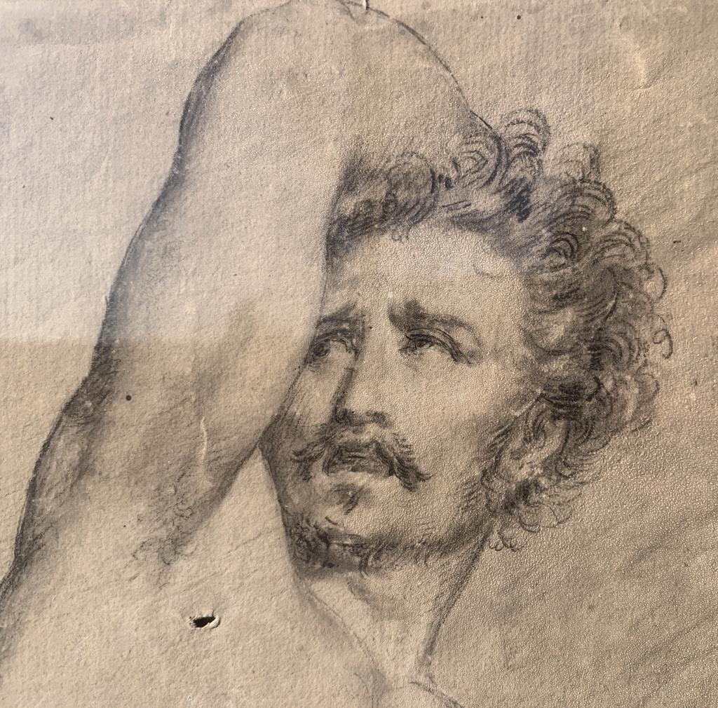Academic nudes painter - 19th century figure drawing - Pencil paper Italy For Sale 2