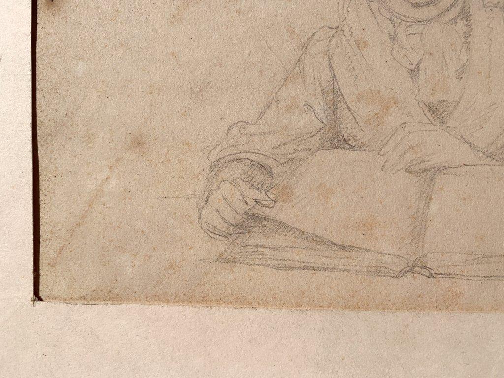 Artista italiano antiguo - Dibujo de figura del siglo XVIII/XIX - El escritor en venta 4