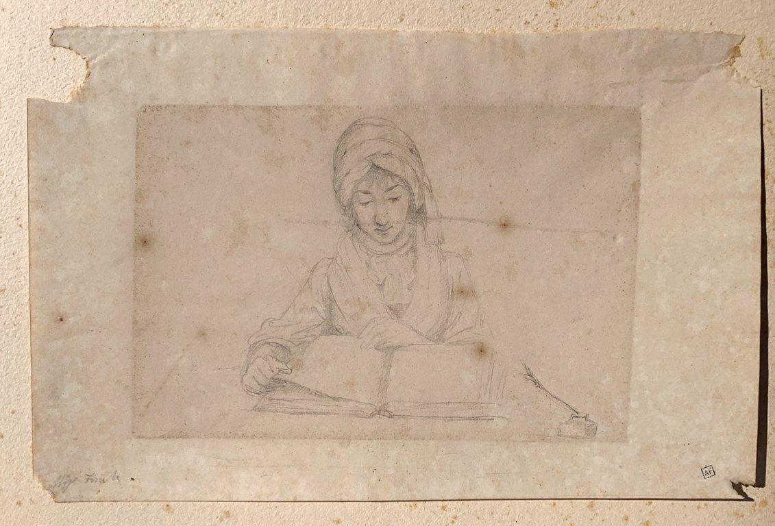 Artista italiano antiguo - Dibujo de figura del siglo XVIII/XIX - El escritor en venta 5