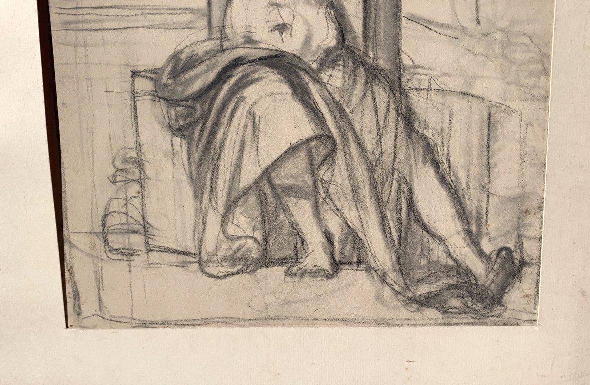 Antike italienische Künstlerin – Figurenzeichnung des 18./19. Jahrhunderts – St. Sebastian im Angebot 3