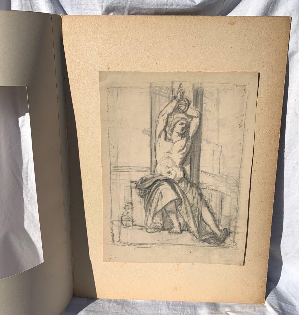 Antike italienische Künstlerin – Figurenzeichnung des 18./19. Jahrhunderts – St. Sebastian im Angebot 4