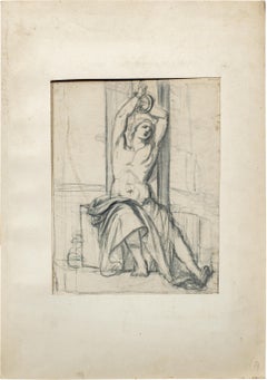 Antique Italian artist - 18th/19th century figure drawing - St. Sebastian