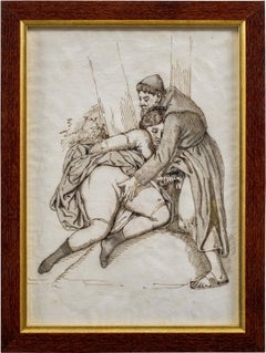 Erotic French painter - 19th century figure drawings - Nudes - Ink on paper