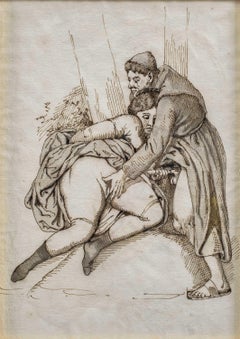 Erotic French painter - 19th century figure drawings - Nudes - Ink on paper