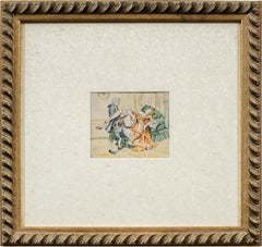 Französischer Maler – Erotisches Aquarell aus dem 19./20. Jahrhundert – Intime Szene