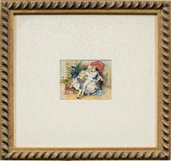 Französischer Maler – Erotisches Aquarell aus dem 19./20. Jahrhundert – Intime Szene