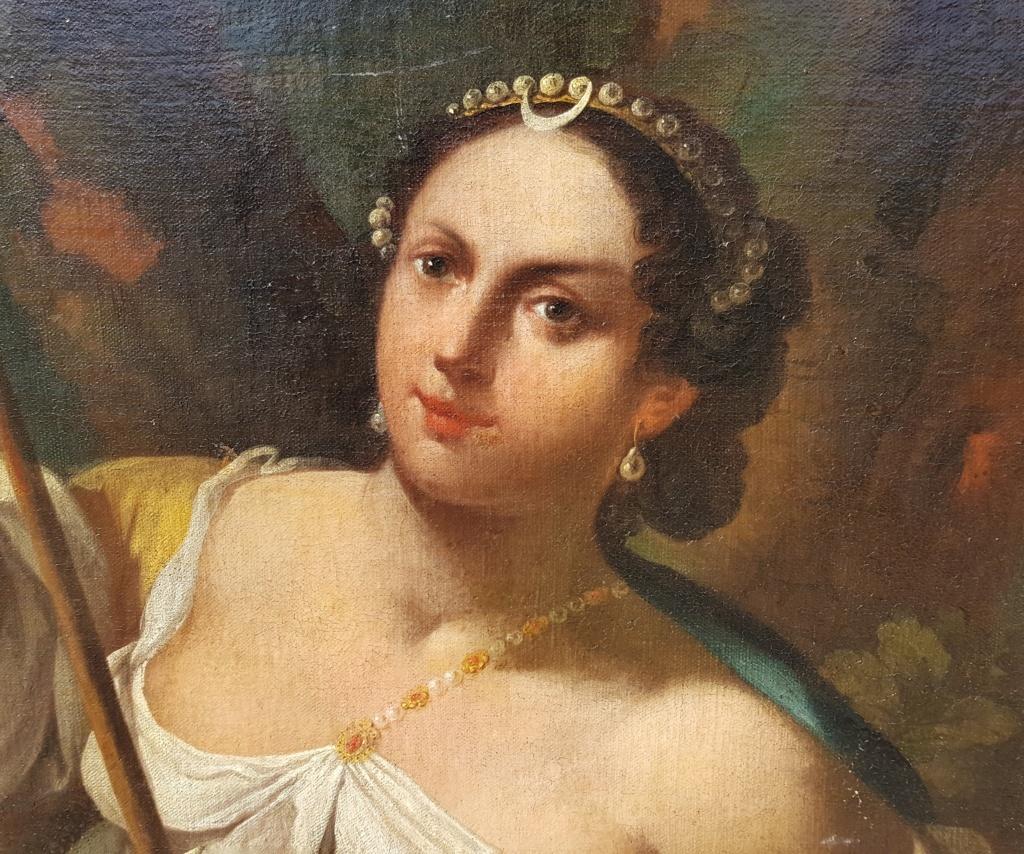 18th century Italian figurative painting - Diana - Venetian oil on canvas Venice 5