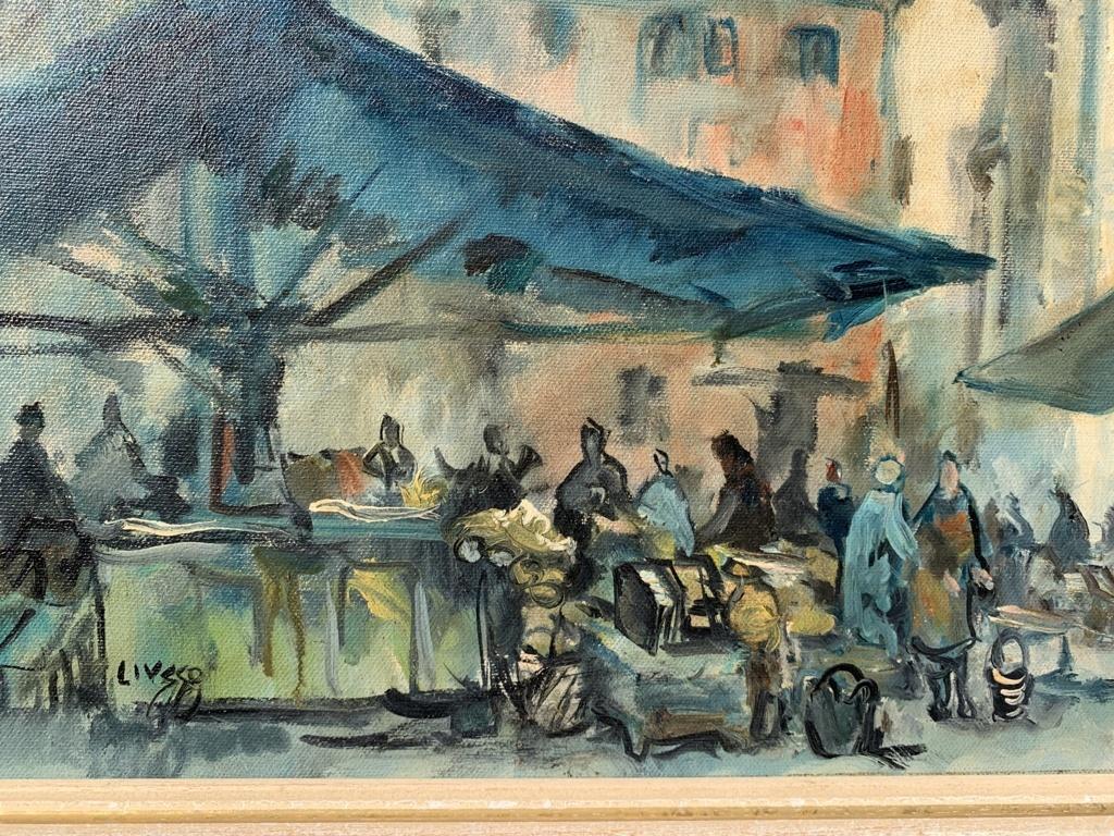 Bepi Liusso (Camino al Tagliamento 1911 - Udine 1993) - “View of Piazza S. Giacomo in Udine”.

50 x 100 cm without frame, 70 x 122 cm with frame. 

Oil on canvas, in a carved and painted wooden frame. 

-Work signed lower left: “Liusso”.
