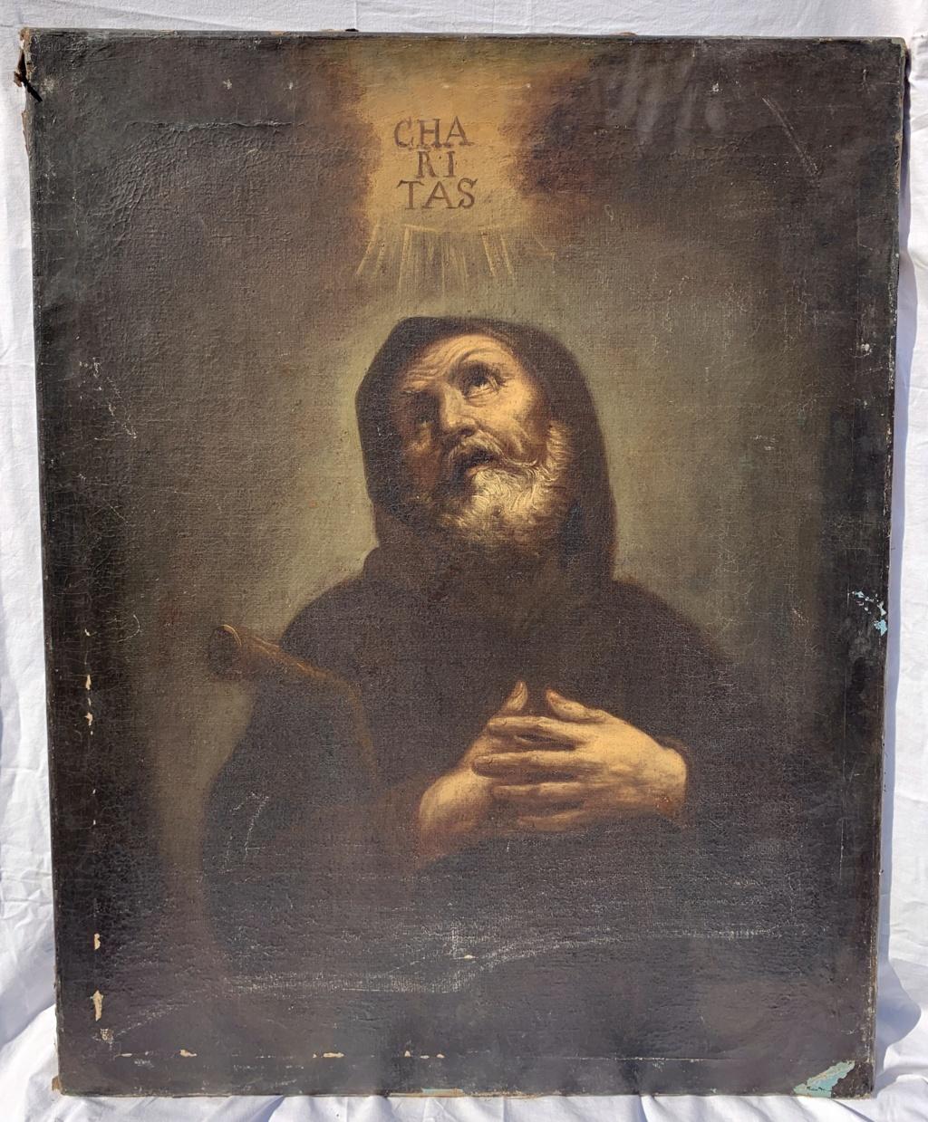 17th century Italian figure painting - St. Francis - Oil on canvas Ribera Italy - Painting by José de Ribera