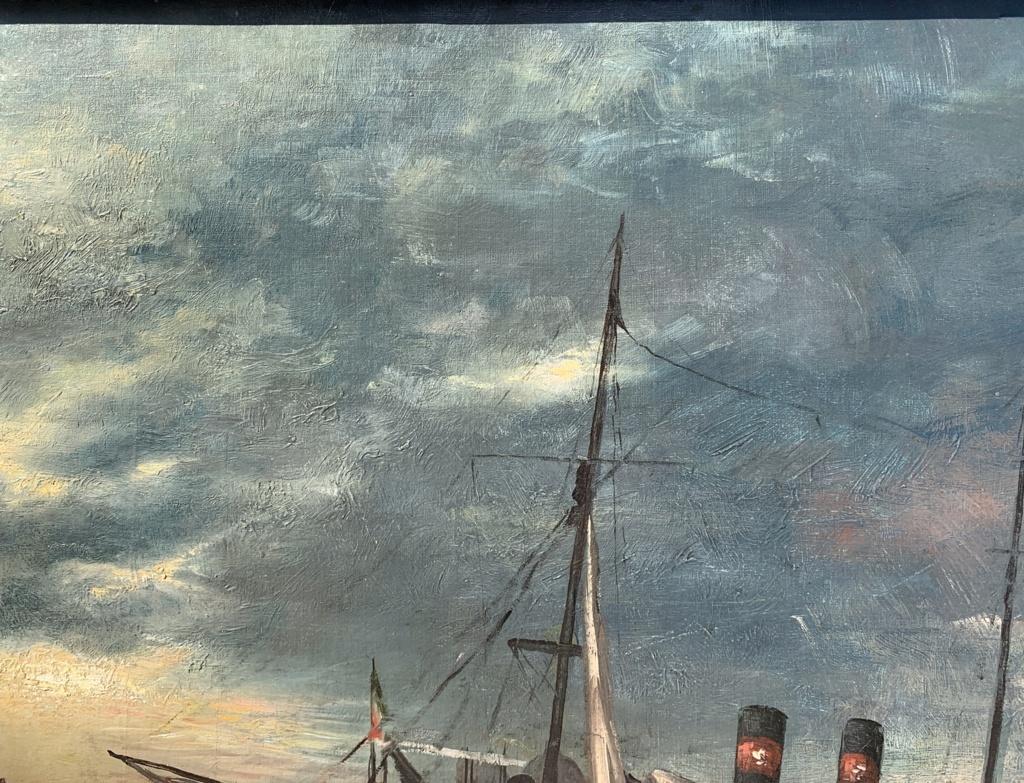 19th century Venetian view painting - Venice - Oil on canvas landscape sea 1