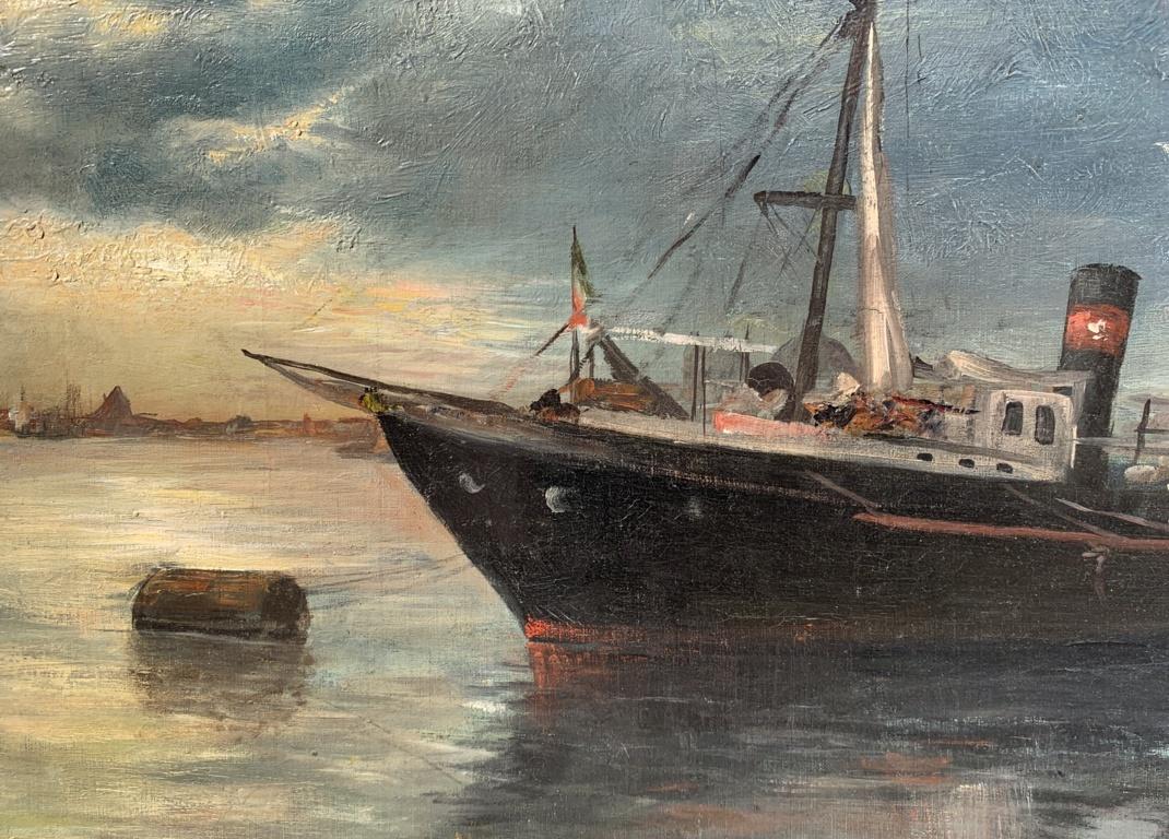 19th century Venetian view painting - Venice - Oil on canvas landscape sea 2