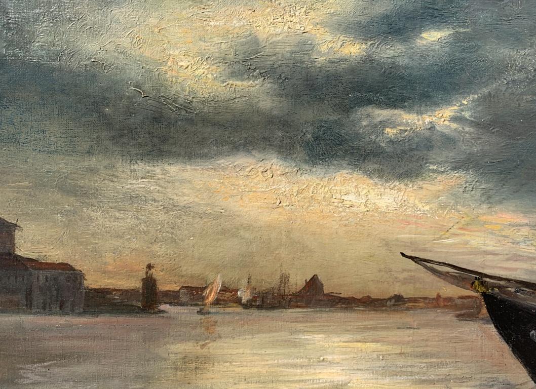 19th century Venetian view painting - Venice - Oil on canvas landscape sea 3