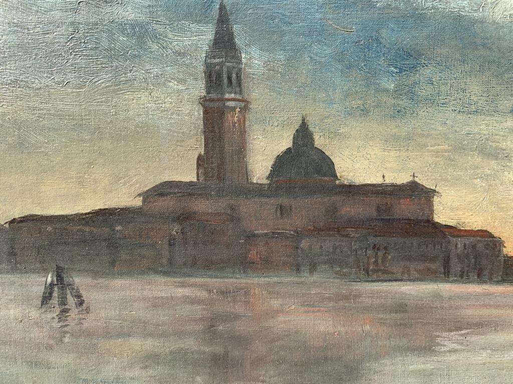 19th century Venetian view painting - Venice - Oil on canvas landscape sea 5