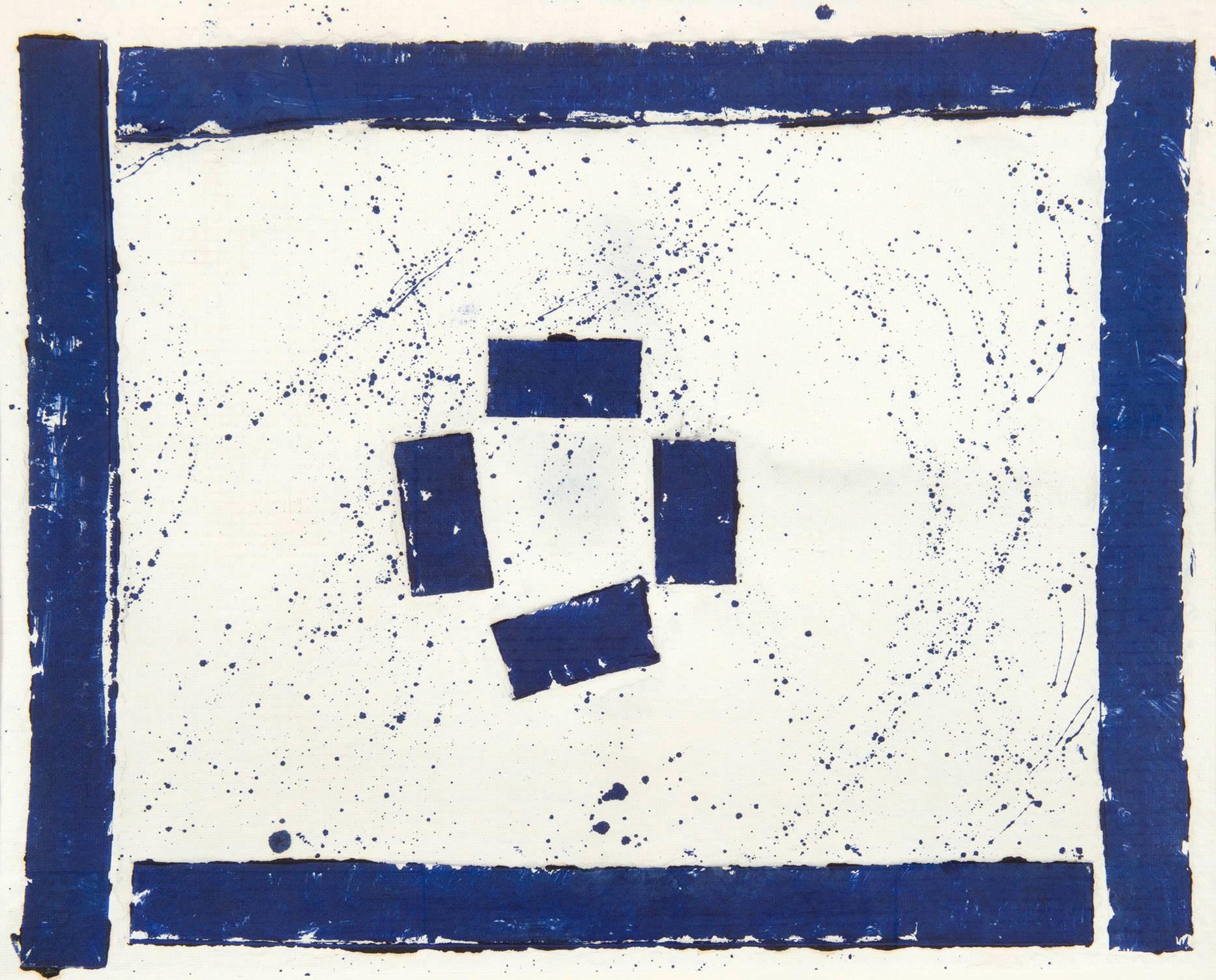 Sam Francis Abstract Drawing - Monotype bleu