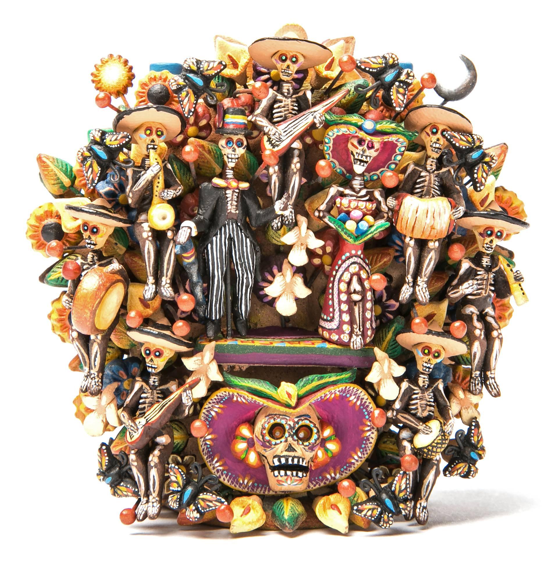 Nacimiento y Dia de Muertos, de Principio a Fin Sculpture Mexican Folk  1