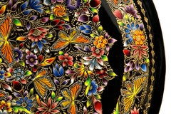 Batea Oro Wood carving / Lacquer Mexican Folk Art